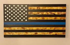 Thin Blue Line American Flag